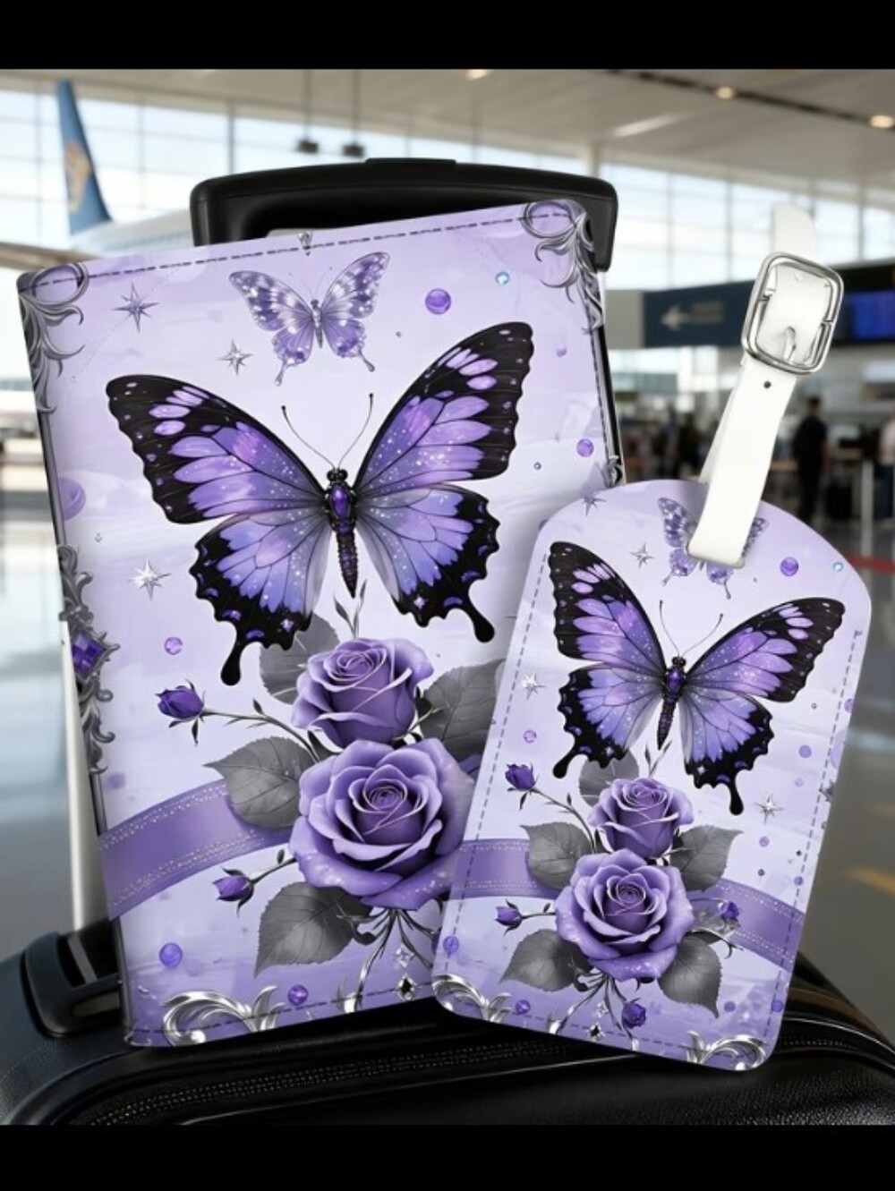 Beautiful Travel Passport & Luggage Tag Set NEW